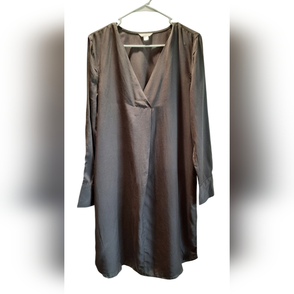 Garnet Hill Dress 10 Gray Midi Classic Formal Party Business Travel Lightweight - Picture 1 of 14
